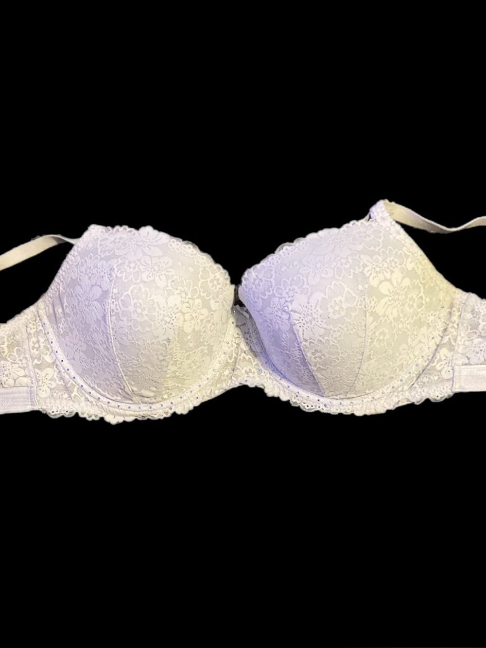 PINK Victoria's Secret White Lace Push-Up Bra
